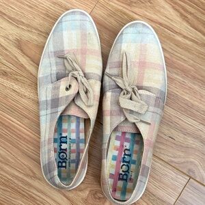 Born Women's Pastel Plaid Sneakers